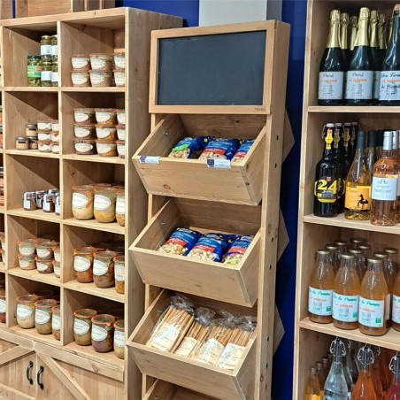 Fächerdisplay, Schieferdisplay, Massivholz
