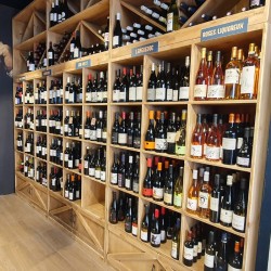 Regal mit 12 Fächern, 2 Türen, Massivholz Kellerambiente