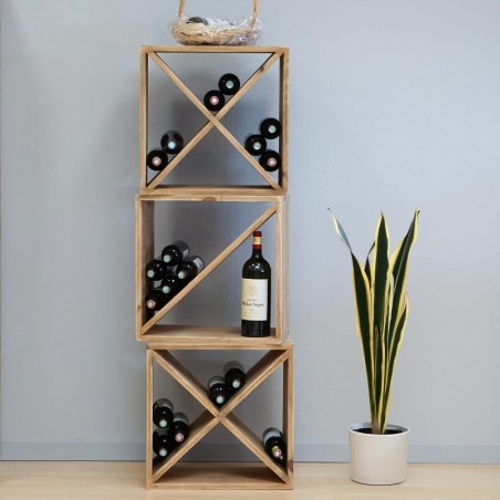 Weinregal, Kapazität 32 Flaschen, Massivholz caviste