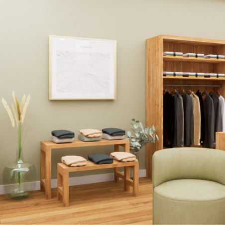 Ausziehbarer Tisch, 2er-Set aus Massivholz Ambiente
