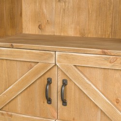 Regal aus Massivholz 4 Ebenen B79 cm, 2 Türen | TRADIS