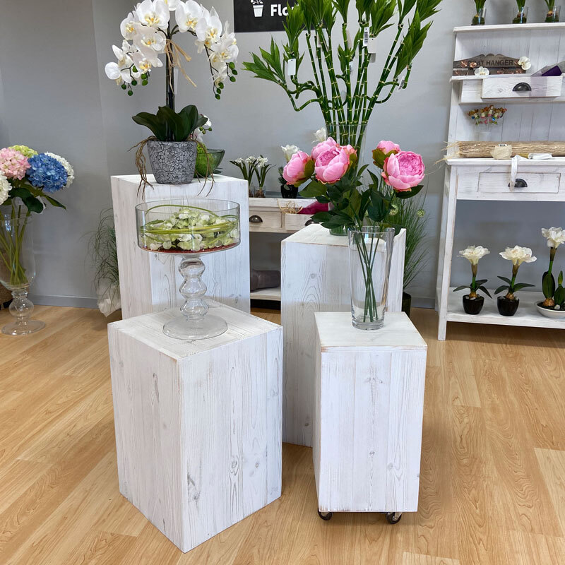 cubes presentoir blanc camarillo