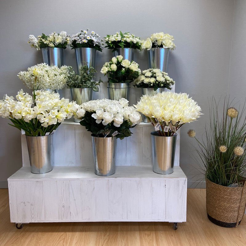 presentoir fleuriste blanc camarillo